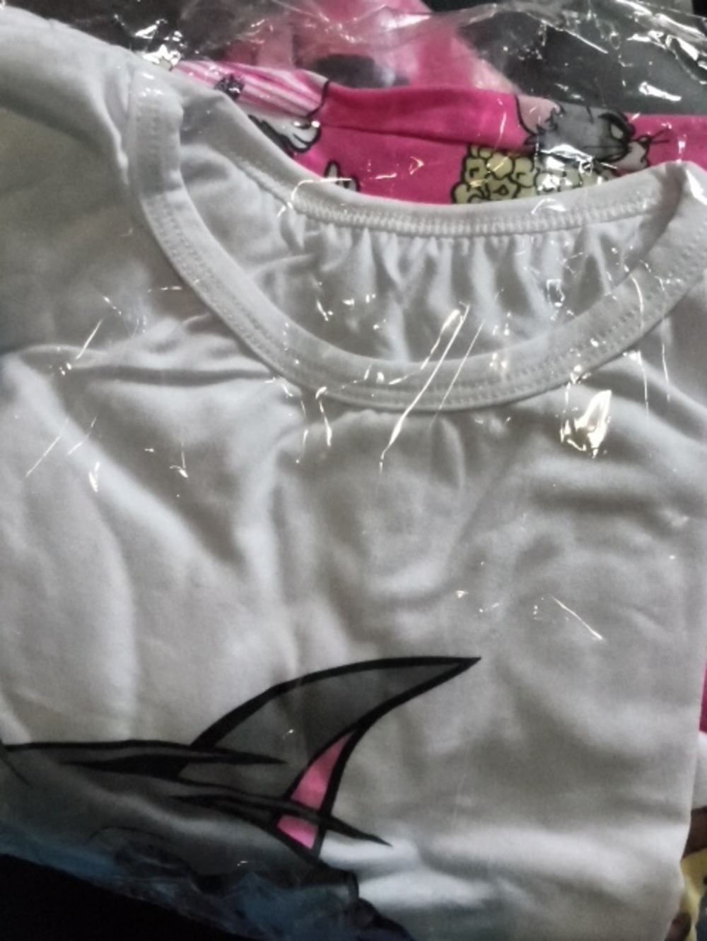 White Kids Graphic Tee with Pink Accent - Unbranded